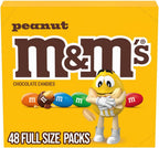 M&M'S Peanut Chocolate Candy, Full Size 1.74 oz Bag, Pack of 48 Bulk Candy Chocolate