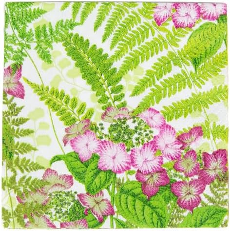 Caspari Fern Garden Cocktail Napkins - 20 Per Package