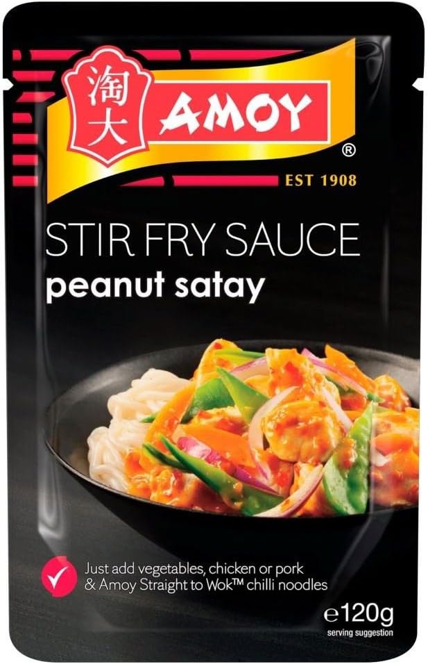 Amoy Straight to Wok Peanut Satay Stir Fry Sauce (120g) - Pack of 2