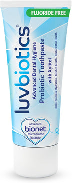 Luv Biotics Flouride Free Toothpaste with Oral Probiotics, Xylitol & Aloe Vera for Fresh Breath, Cavity Protection, Microbiome Support - 75ml