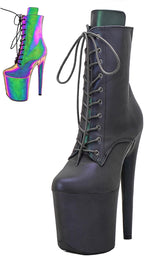 WUXIN H&P Women's 8 Inch Pole Dance Ankle Boots Shoes 20cm Platform Stiletto Exotic Heel