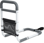 Bed Rails for Elderly Adults - 350LBS Heavy Duty Bed Assist Rail with Non-Slip Bedside Handle, Fall Prevention Safety Cane with Storage Pocket for Seniors, Fits King/Queen/Full/Twin Beds