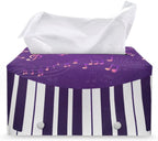 Jeiento Music Note Tissue Box Cover Christmas Tissue Holder Decorative Rectangle Facial Napkin Dispenser for Bathroom Bedroom Office,Purple