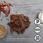 Ayoba Spicy Grass Fed Beef Biltong Slices (4 Ounce, Pack of 1) - Keto Friendly Air-Dried Grass Fed Beef Paleo Snacks - Gluten Free, Whole 30 Approved, Sugar free, No Carb Meat Snacks