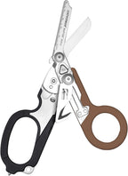 LEATHERMAN, Raptor Rescue, 6-in-1 Heavy-Duty Emergency/Trauma Shears with Carbide Glass Breaker & Strap Cutter, Made in the USA, Utility Holster Included, Coyote Tan/Black, With Utility Holster