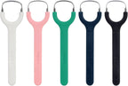 5pcs Colorful Tongue Scraper, Portable Tongue Cleaner with Ergonomic Handle Stainless Steel & Plastic Tongue Scraper for Adults Kids (5 Colors)