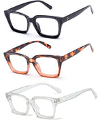 ZUVGEES Retro Style Square Reading Glass Big Eyeglass Frames Large lens 50mm