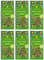 Aduna Organic Restore Green Super Tea | Natural Herbal Infusion With African Green Tea, Turmeric & Citrus | Superfood Tea for Digestive Health & Immunity | 15 Biodegradable Pyramid Bags x 6 Packs