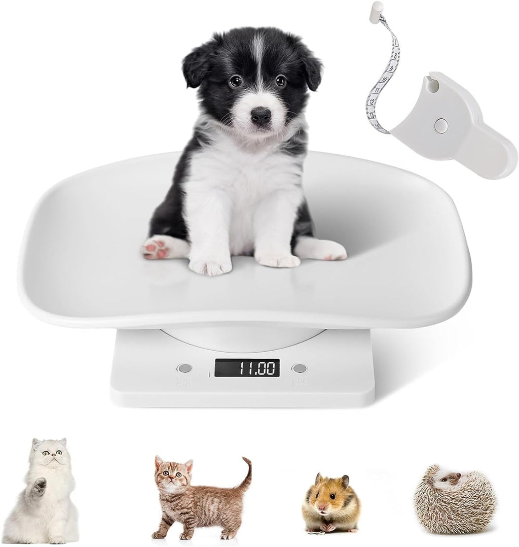 Digital Small Animals Scales for Weighing with Tape Measure, Puppy Whelping Scale Weigh Your Kitten, Rabbit with High Precision, Multifunction Electronic Baby Scales for Small Dogs
