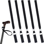 5-Pack Walking Cane Wrist Strap Replacement, Universal Cane Handle Straps Band Anti-Slip Elastic Loop Attached Black Adjustable Wrist Strap for Foldable Walking Stick, Crutches