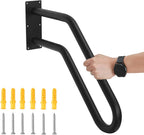 1pcs U-Shaped Wall Mount Handrail Iron Outdoor Grab Bar Black Hand railings for 1 to 3 Steps Stairs(Dia 1" Iron Pipe,17.71''Length,16.53''Height)