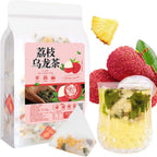plant Gift Litchi Oolong Tea Bags 5.29oz (3g*50bags), Oolong Tea, Dried Peach, Dried Litchi, Chinese Pure Nature, Health Care Mixed Tea, Combination of Floral Tea 150g 荔枝乌龙茶