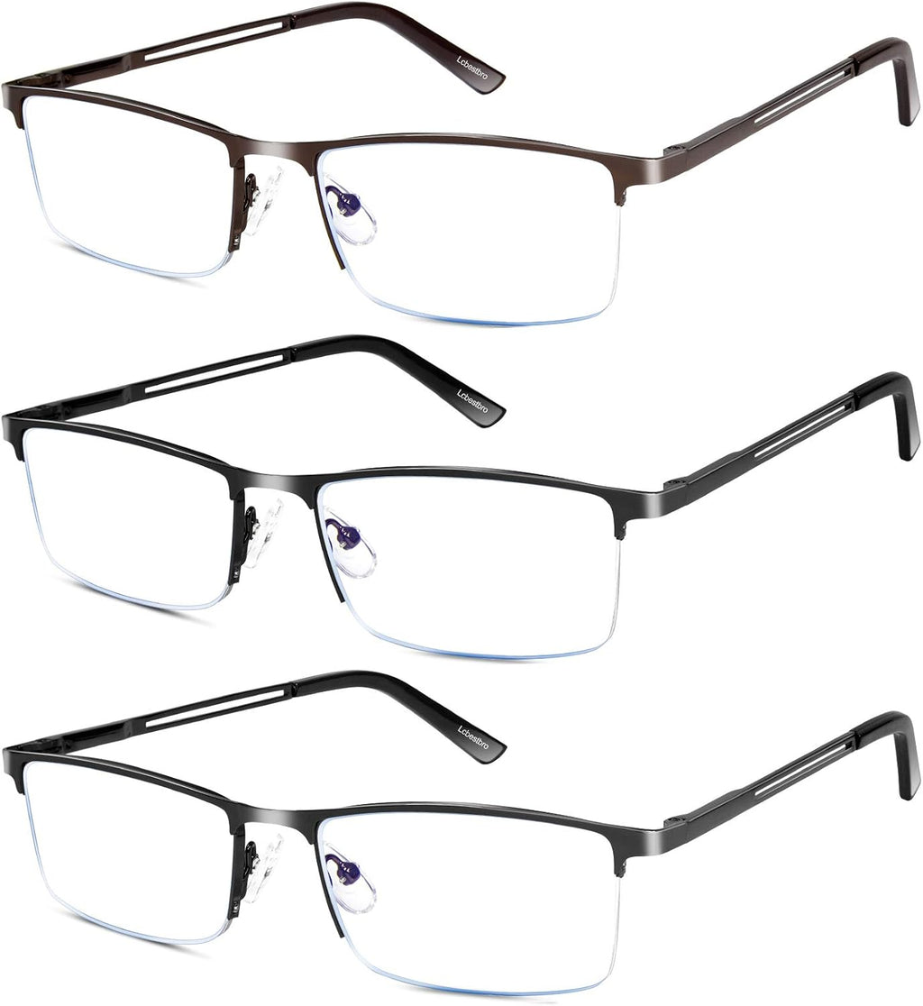 Reading Glasses for Men, 1.0 Blue Light Blocking Reading Glasses Metal Readers