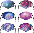 6 Pack Cloth Face Masks for Adults, Adjustable Washable Reusable Women Men Fashion Face Protection Cover