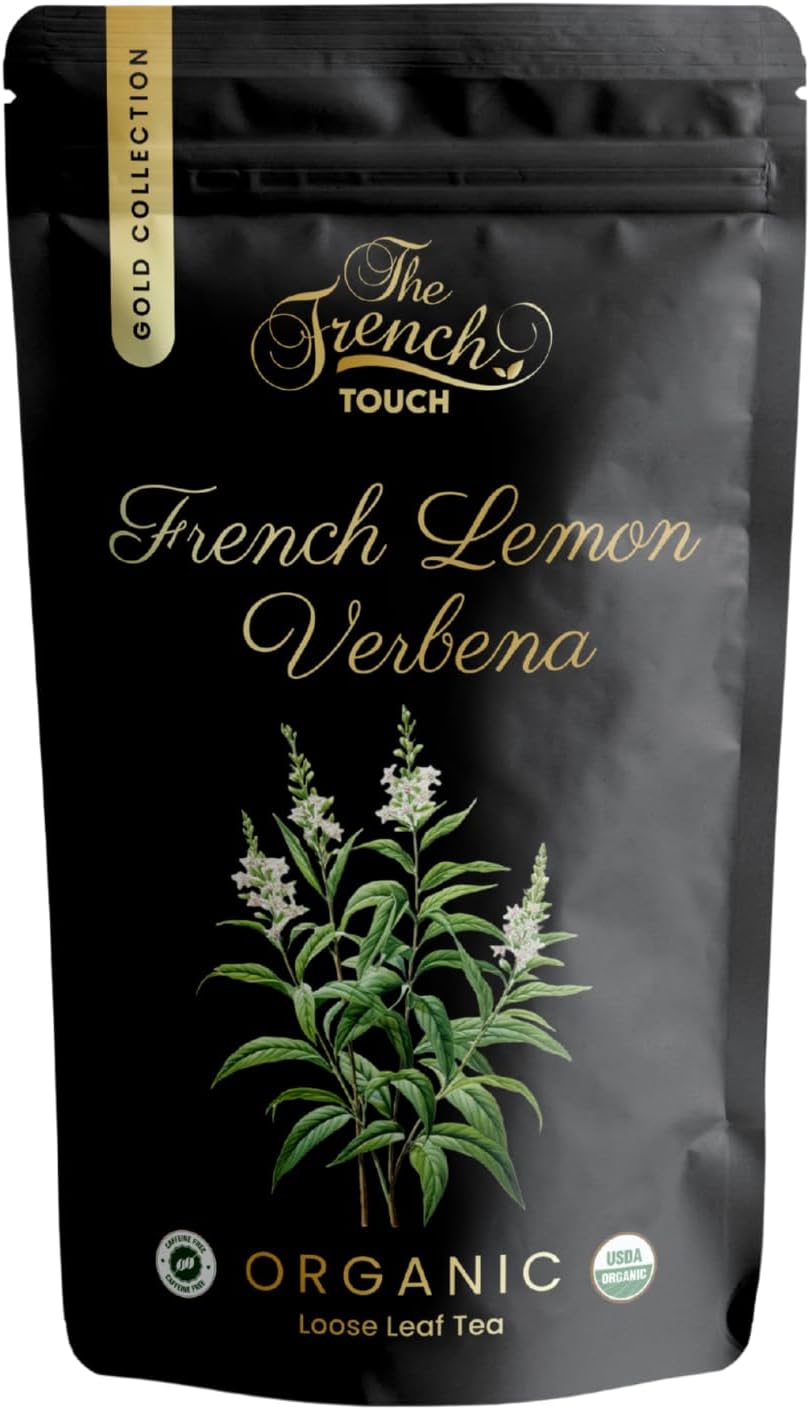 The French Touch Gold Collection - French Lemon Verbena Tea ORGANIC | 80 Gr - 2.82 Oz Loose Leaf Tea | Herbs from France | 100% Certified USDA Organic | Select Premium Lemon Verbena | Caffeine-free