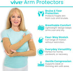 Vive (2 Pairs) Arm Protectors for Thin Skin and Bruising - Protective Geri Arm Sleeve Guards for Elderly, Men & Women
