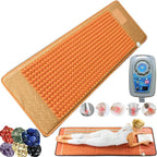 HAILM Far Infrared Amethyst Heating Pad, 6 Color Natural Crystal Heat Mat, Amethyst Infrared Heating Mat with Automatic Thermostat and Adjustable Temperature, Smart Control,50x150cm