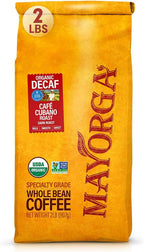 Mayorga Decaf Coffee 2lb Bag Dark Roast Organic Swiss Water Decaffeinated Cubano Roast Coffee - 100% Arabica Whole Coffee Beans - Smoothest Organic CoffeeSpecialty Grade, Non-GMO, Direct Trade