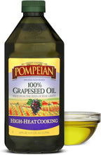 Pompeian 100% Grapeseed Oil - 68 Fl Oz - Grapeseed Oil for High Heat Cooking - Light and Subtle Flavor for Deep Frying and Baking Desserts - High Smoke Point