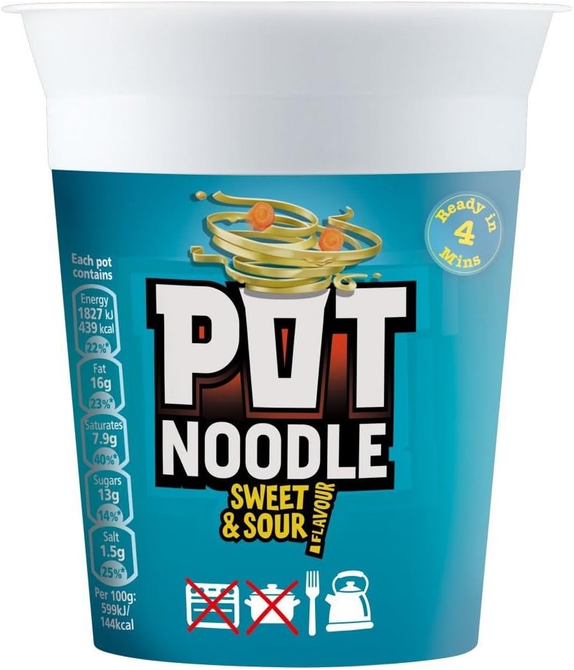 Pot Noodle Sweet & Sour Flavour - 90g - Pack of 2 (90g x 2)