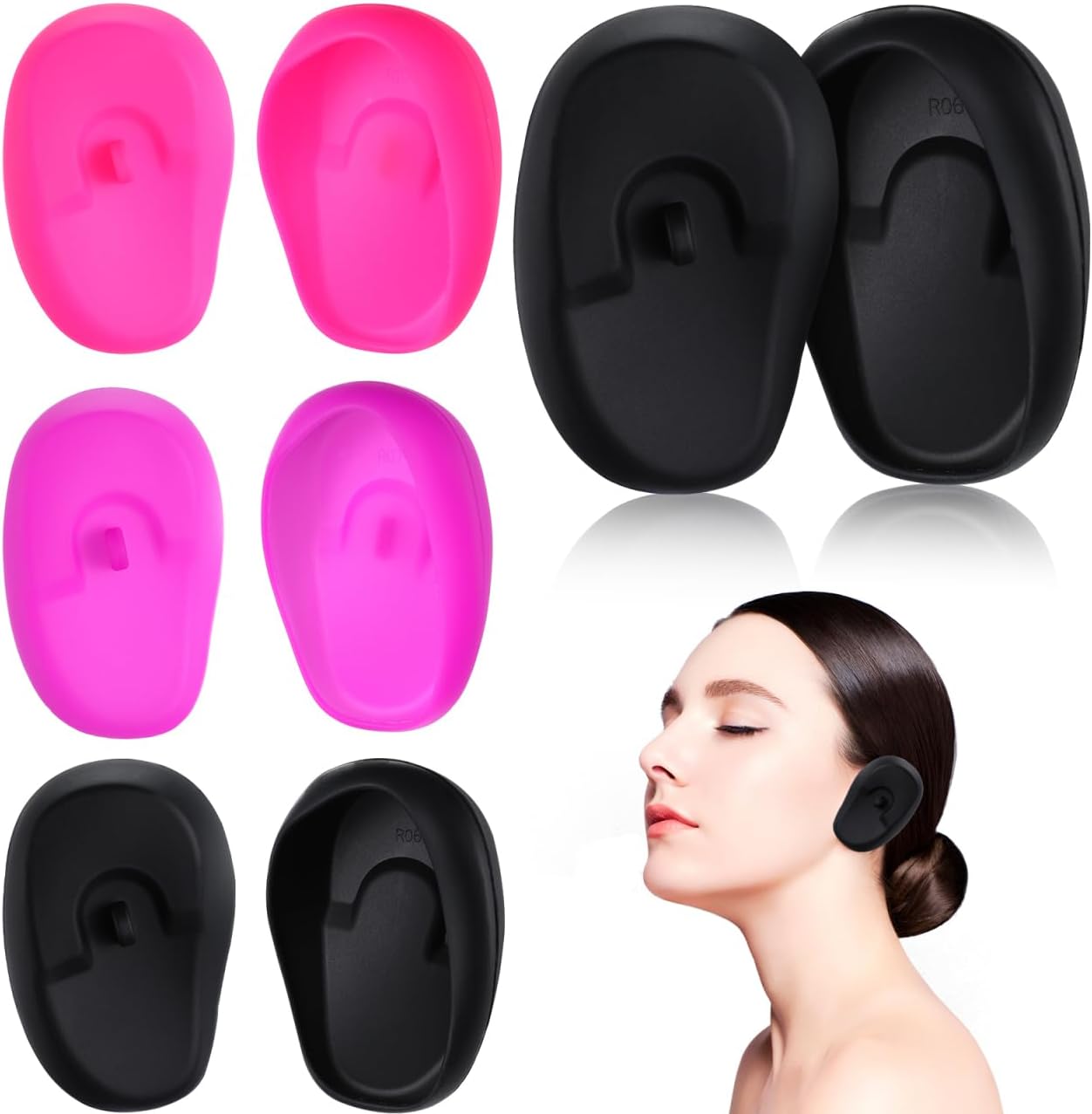 FOMIYES 4 Pairs Waterproof Silicone Ear Covers - Heat Resistant Ear Protectors for Hair Dye and Salon Treatments (Reusable, Random Colors)