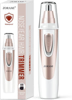 Ear and Nose Hair Trimmer Clipper - 2026 Professional Painless Eyebrow & Facial Hair Trimmer for Men Women, Battery-Operated Trimmer with IPX7 Waterproof, Dual Edge Blades for Easy Cleansing Pink