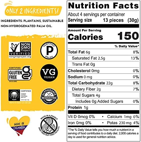 ARTISAN TROPIC Plantain Strips - Vegan, Paleo, Gluten Free Chips – Whole 30 Approved Foods Non-GMO Healthy Snack for Lunches, Dipping, Parties - Baked Banana Chips – Naturally Sweet (4.5 Oz - 2 Pack)