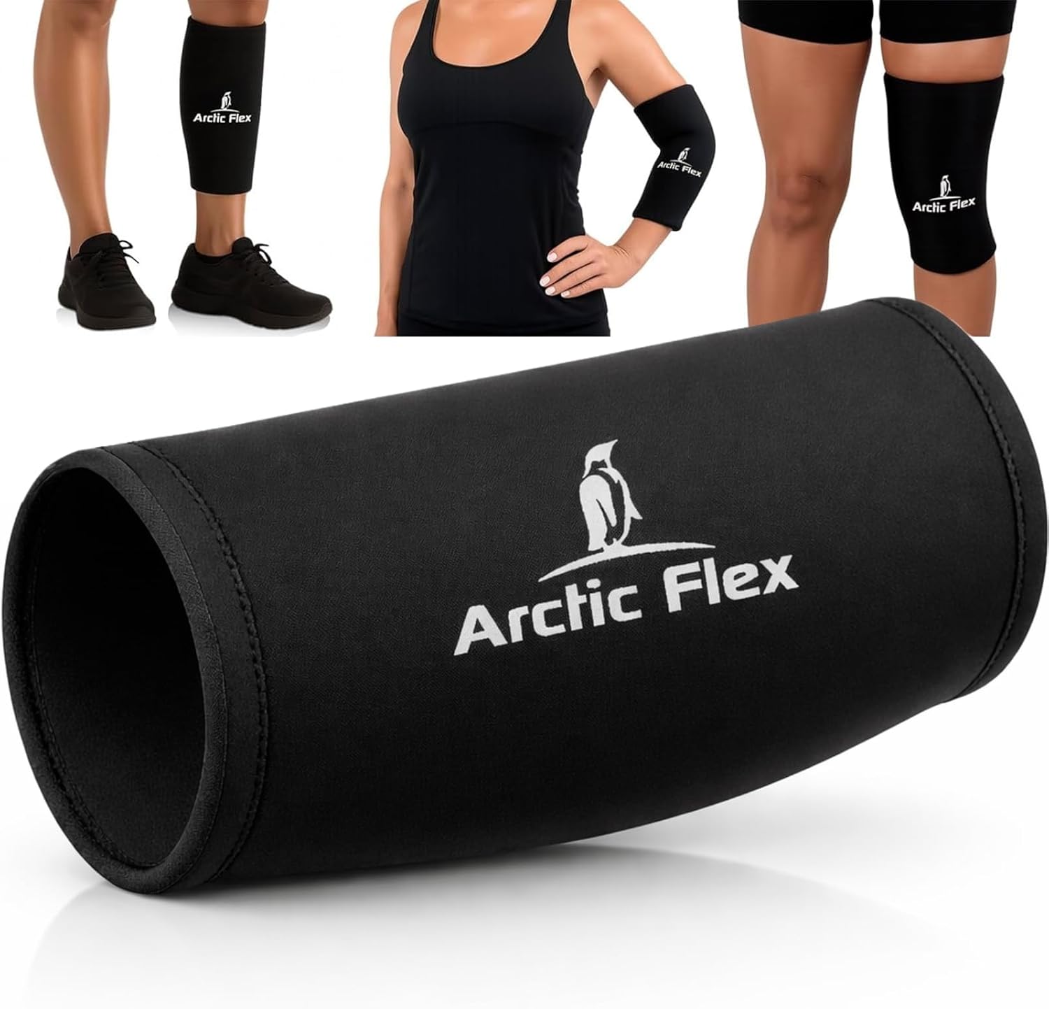 Arctic Flex Ice Sleeve for Knee, Elbow, Arm - Hot & Cold Freeze Pack Wrap for Tennis Pain Relief, Tendonitis - Gel Compression Brace for Injuries - Therapy Compress - Reusable, 360 Coverage