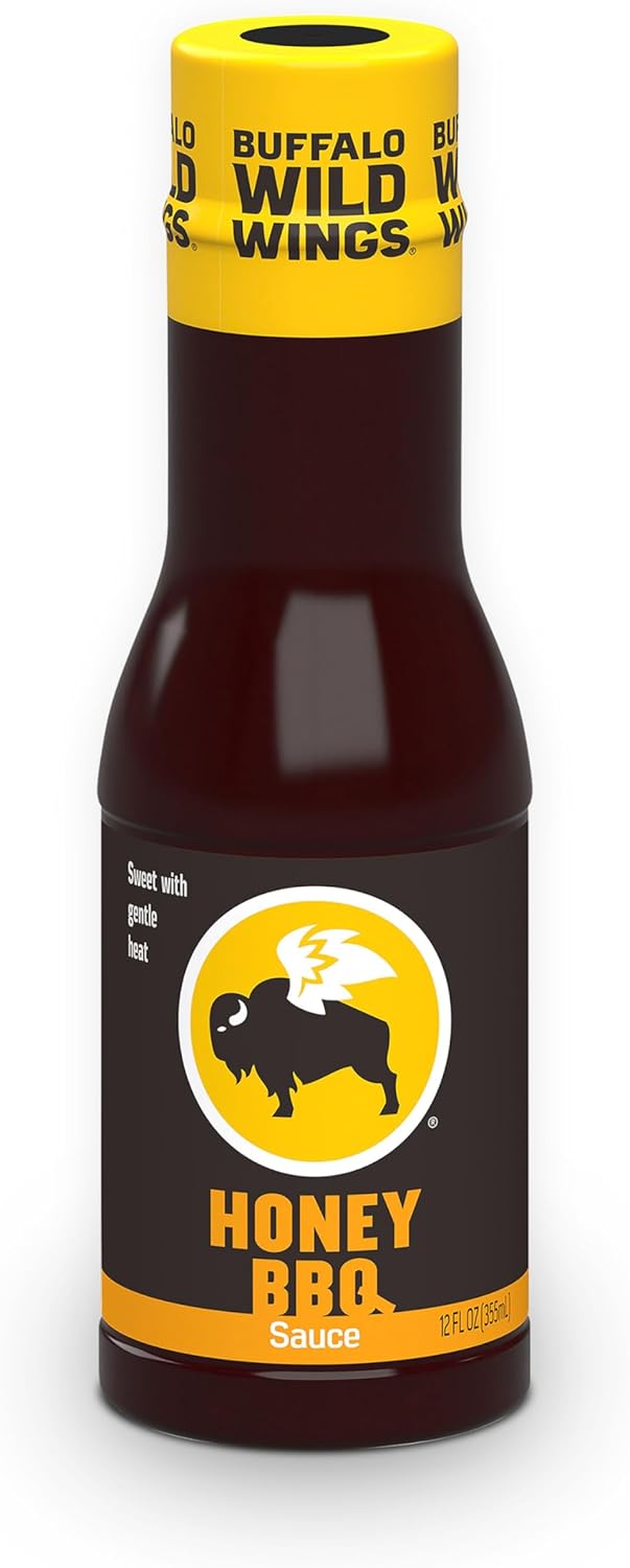 Buffalo Wild Wings Honey BBQ Sauce, 12 fl. oz., Perfect Dipping Sauce, Chicken Marinade, Rib Barbecue Rub and Wing Seasoning, Rich Flavor and Sweet Tang