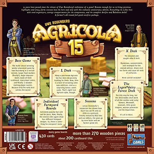 Agricola 15th Anniversary Edition Board Game | Limited Edition | Farming Game for Adults and Teens | Advanced Strategy Game | Ages 12+ | 1-4 Players | Avg. Playtime 90 Minutes | Made by Lookout Games