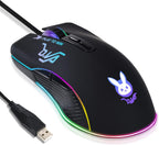 Gaming Mouse,12 Colors Backlit Optical Game Mice Ergonomic USB Wired with 7200 DPI and 7 Buttons for Computer/Win/Mac/Linux/Andriod/iOS. (Black USB)
