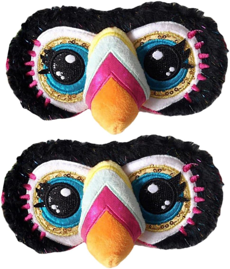 Plush Toucan Eye Mask 2pcs, Cute Sleep Mask for Women, Soft Sleeping Eye Cover for Travel, Night Sleepovers, and Relaxation