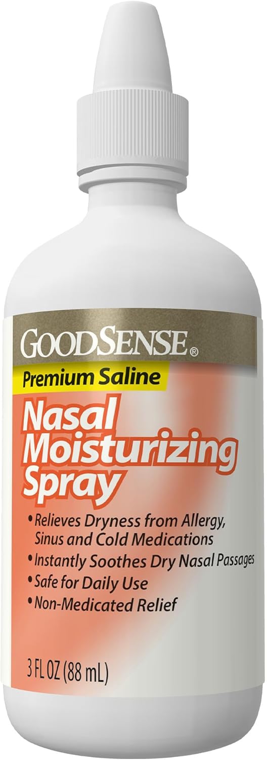 Premium Saline Nasal Moisturizing Spray, Instantly Soothing Nose Spray, Non-Medicated Relief, Relieves Dryness