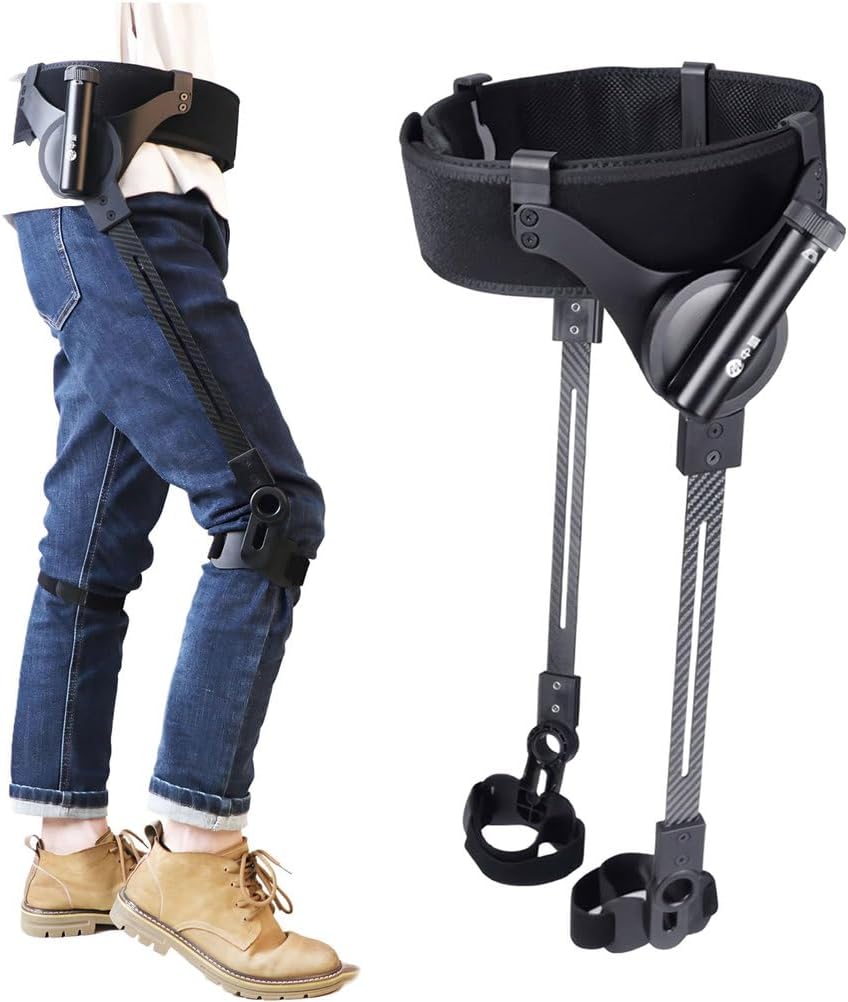 Wearable Bionic Power Exoskeleton for Walking, Leg Lift and Climbing Support, Adjustable 3 Strength, Bionic Body Power Walking Aids for Adults Elderly,Travel/Daily Mobility Support,Both Legs M