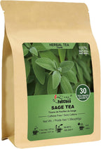 FullChea - Sage Tea Bags - 30 Count X 1.5g - Premium Natural Cut & Sifted Sage Leaf - Non-GMO - Caffeine-free - Rich in Antioxidants & Respiratory Support