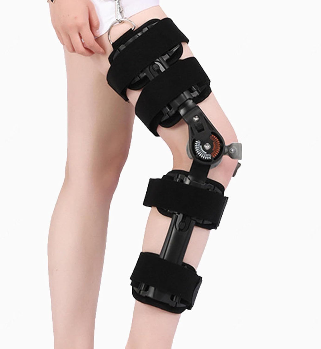 PopieL Adjustable Knee Brace Men Women Knee Injury and Fracture Rehabilitation Brace Lightweight Orthopedic Support Stabilizer for Right/Left Leg
