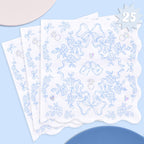 xo, Fetti Something Blue Napkins - 3-ply, 25 pcs | Bachelorette Decorations, Engagement Supplies, Bridal Shower, Cocktail Decor, Bach Party Tableware