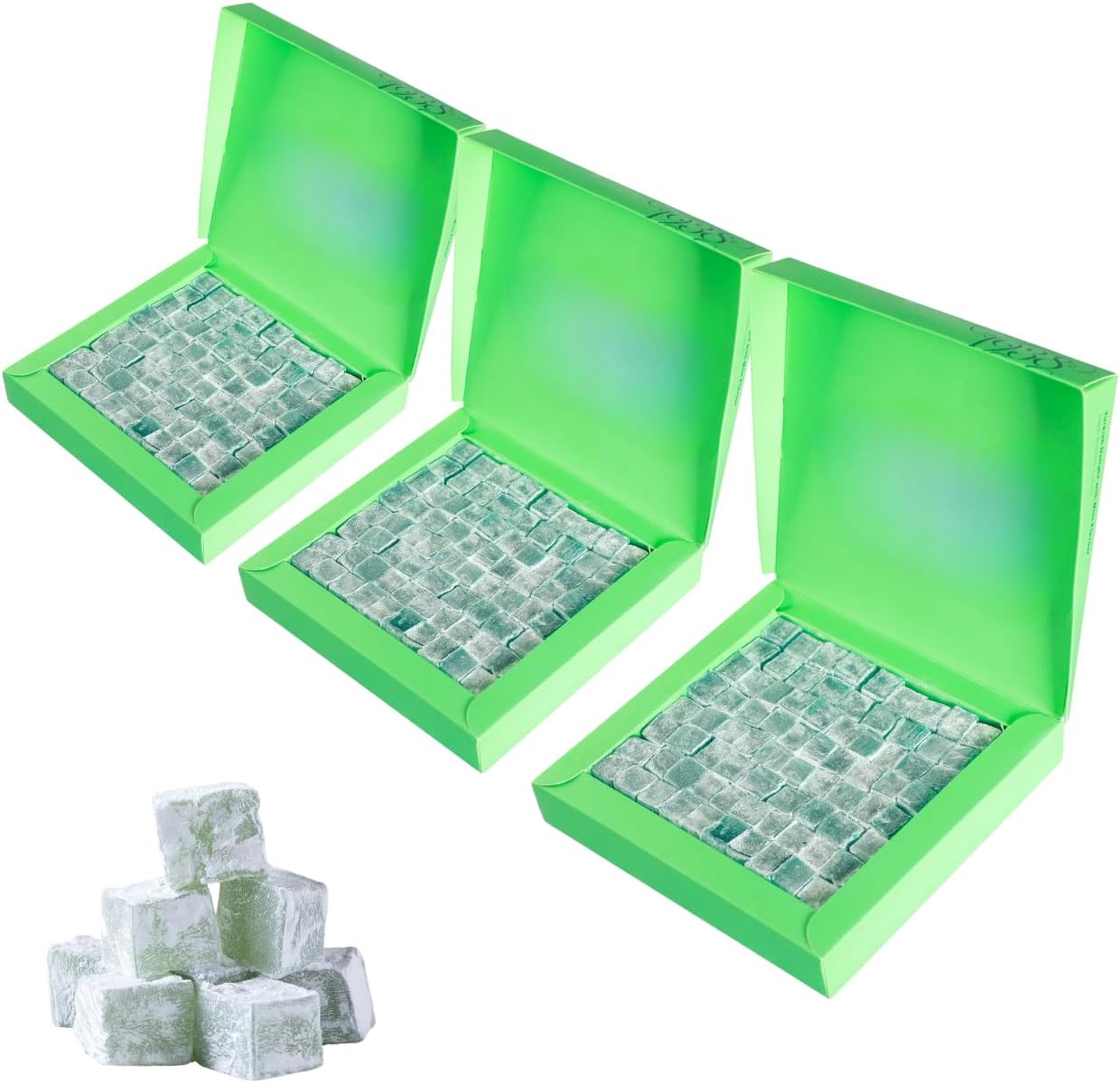 Turkish Delight, Mint Flavored, Eid Sweets - 1.1 lb (500g) x 3 Packet