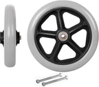 WORDFUN 6" 7" 8" Front Wheelchair Wheel, Wheel Replacement Parts for Wheelchairs, Solid Tires Front Wheel, 2pcs Wheelchair Front Castor Wheels, for Handicapped
