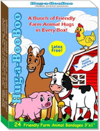 Farm Friends Hugging Farm Animal Adhesive Bandages from Hug-a-BooBoo, The Amazing Bandages that Hug! Super Fun Hugging Cow, Horse, Pig and Chicken! 24 Ct Box