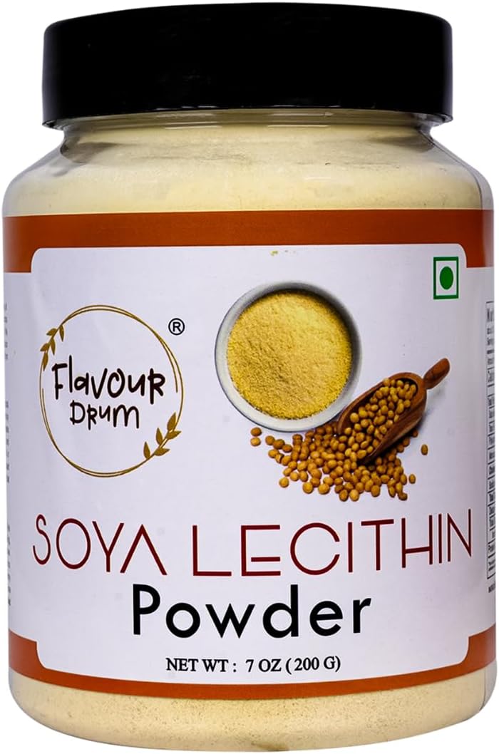 Flavour Drum SOYA Lecithin Powder 200 g (7 oz) | 100% Pure Plant-Based Emulsifier | Non-GMO Soy Lecithin for Baking, Chocolate Making, Sauces & Keto Recipes | Vegan, Gluten-Free | No Additives