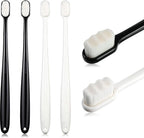 Boao 4 Pieces Extra Soft Toothbrushes for Sensitive with 20000 Micro Nano Bristle for Adult Pregnant Recession Elderly Braces, Protect Fragile(Black, White)