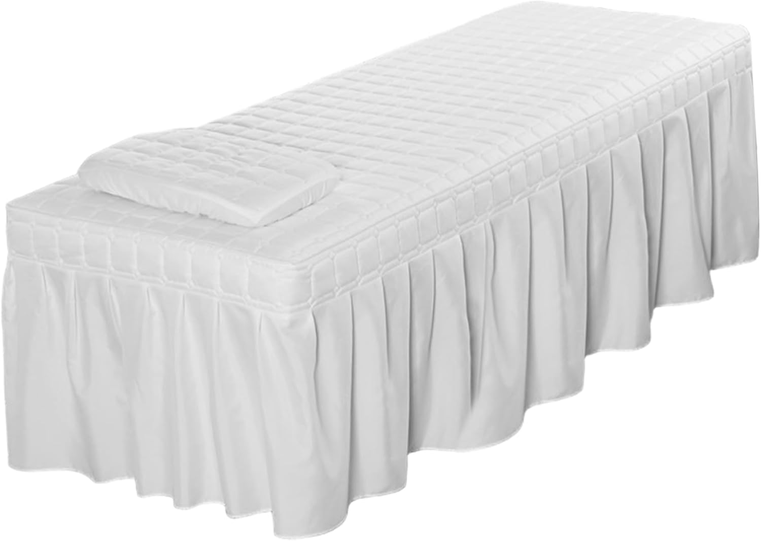 Massage Table Skirt, Massage Bed Cover with Pillowcase 73x28 Inch Table Cover with Hole & Pocket Comfort Reusable Sheets for Spa, Beauty, Tattoo