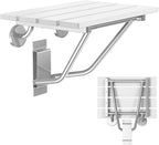 Folding Shower Seat & Chair Wall Mounted for Adults, Fold Down Shower Bench & Stool for Inside Shower, for Small Spaces, Foldable (White, Extra Large)
