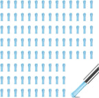 100 Pcs Silicone Ear Wax Removal Tips, Soft Ear Camera Replacement Tips, Hygiene Set Spoon Cleaner Tool Accessories for Wet/Dry Ear (Blue)