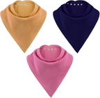 Adult Bandana Bibs 3 Pk, Large Absorbent Cloth Protectors for Senior Elderly, Reusable Cloth Scarf