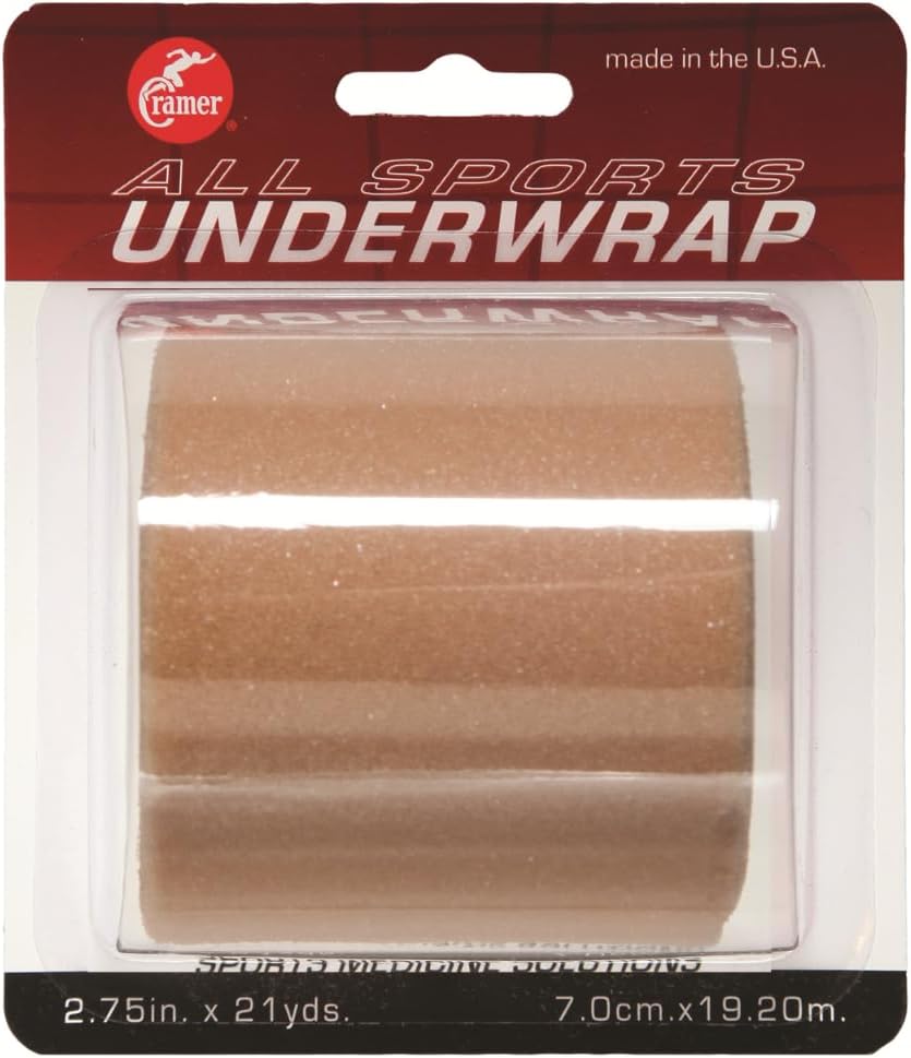 Cramer Tape Underwrap, Sports PreWrap for Athletic Ankle, Wrist, and Injury Taping Jobs, Hair Tie, Headband, Patella Support, Pre-Wrap Athletic Tape Supplies, 2.75" X 21 Yard Roll of Pre Wrap , Beige