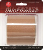 Cramer Tape Underwrap, Sports PreWrap for Athletic Ankle, Wrist, and Injury Taping Jobs, Hair Tie, Headband, Patella Support, Pre-Wrap Athletic Tape Supplies, 2.75" X 21 Yard Roll of Pre Wrap , Beige