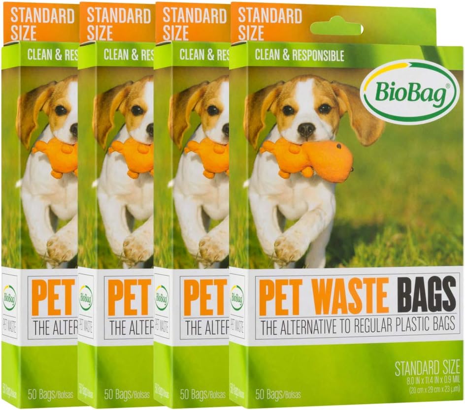 BioBag Compostable Pet Waste Bags, Standard Size, 50 Count (187105-4) (Pack of 4)