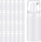 50 Pcs Foam Pump Bottles 1oz/30ml Plastic Mini Empty Dispenser Refillable Travel Soap Foaming Bottles for Lash Shampoo Hand Soap Cosmetics Portable Travel Pack(White)